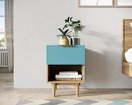 Тумбочка с верхним ящиком "Line" LN10/GR1/blue