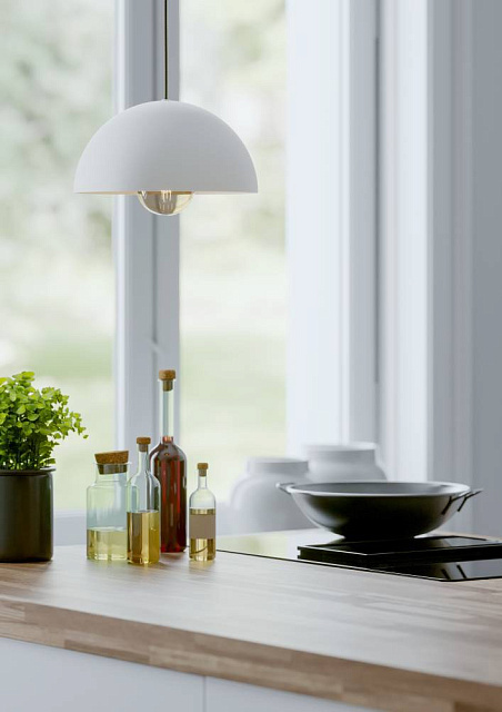 901135 Подвесной светильник GAETANO, 1х40W (E27), H1100, ?300, сталь / белый в Санкт-Петербурге 901135 Подвесной светильник GAETANO, 1х40W (E27), H1100, ?300, сталь / белый