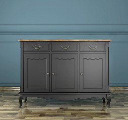 Комод "Leontina Black" (3 ящика и 3 двери) арт ST9344BLK