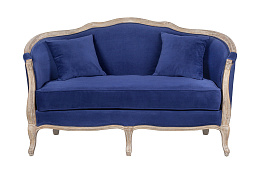 Дизайнерский двухместный диван Darcy 2 ампир синий в Санкт-Петербурге