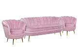 Комплект кресел и дивана ракушка Pearl Triple Pink №1