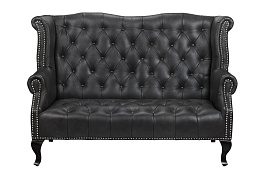 Кожаный дизайнерский диван лофт Royal Sofa Black в Санкт-Петербурге