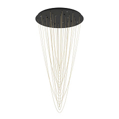 390355 Люстра диммируемая TREPUCO, 8X5,4W (LED), 3000K, 4080lm, ?780, сталь, черный/сталь, латунь