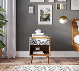 Тумбочка "Berber" с открытой полкой 50 принт арт BB33/Print_50, разноцветная