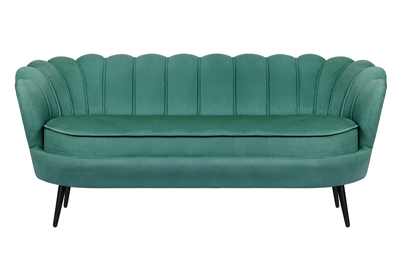 Диван ракушка для гостиниц Pearl Triple Green V2 на черных ножках в Санкт-Петербурге Диван ракушка для гостиниц Pearl Triple Green V2 на черных ножках