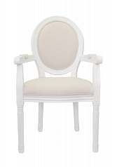Мягкий стул с подлокотниками Volker Arm Beige and White в Санкт-Петербурге