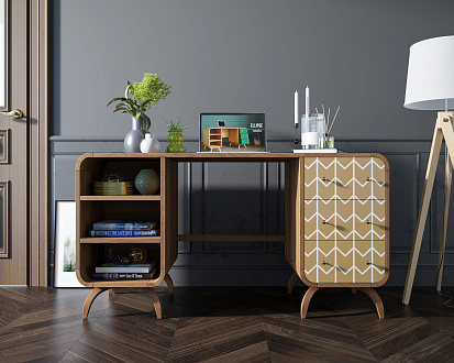 Рабочий стол в Скандинавском стиле "Ellipse print" принт 1 арт EL08/print_1