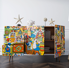 Комод "Berber" с двумя дверками и ящиками принт 1 арт BB17/Print_01