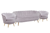 Комплект кресел и дивана ракушка Pearl Triple Grey №1