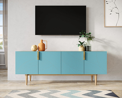 Комод под TV с четыремя дверками "Line" LN06/GR1/blue