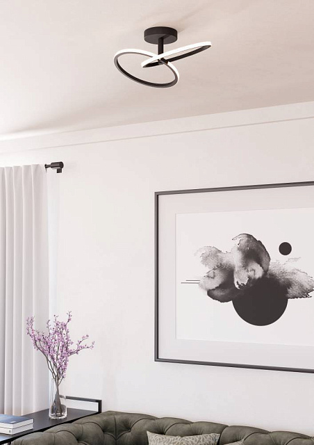 902144 Светодиодный настенно-потолочный светильник с регулировкой цветовой температуры CONGIUNTI, 12W(LED), 2700K, 4000K, 6500K, 1500lm, сталь, черный в Санкт-Петербурге 902144 Светодиодный настенно-потолочный светильник с регулировкой цветовой температуры CONGIUNTI, 12W(LED), 2700K, 4000K, 6500K, 1500lm, сталь, черный