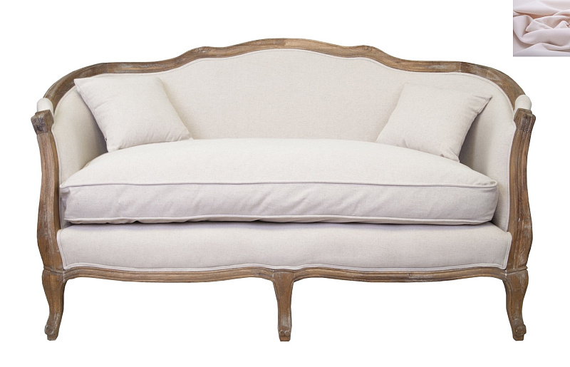 Двухместный диван ампир Darcy 2 цвет розовый