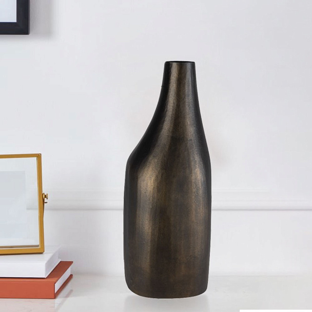 421149 Ваза декоративная TALACOGON, L125, B120, H350, алюминий, черный, медный в Санкт-Петербурге 421149 Ваза декоративная TALACOGON, L125, B120, H350, алюминий, черный, медный