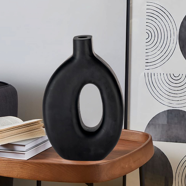 421266 Ваза декоративная MELOBODY, L230, B75, H340, дерево, черный в Санкт-Петербурге 421266 Ваза декоративная MELOBODY, L230, B75, H340, дерево, черный