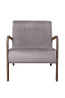 Низкое кресло с деревянными подлокотниками Mody Grey серый №1