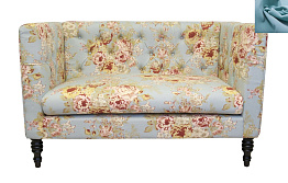 Прямой двухместный диван Rose голубой