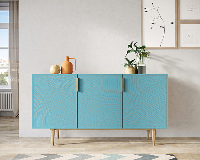 Комод с тремя дверками "Line" LN02/GR1/blue