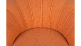 Низкое кресло ракушка Pearl Orange Boucle на черных ножках №5