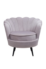 Низкое кресло ракушка Pearl Grey на черных ножках в Санкт-Петербурге