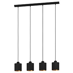 Подвес ZARAGOZA, 4x28W(E27), сталь, черный, текстиль, черн, золотой