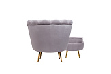 Кресло с пуфом ракушка Pearl Grey №2