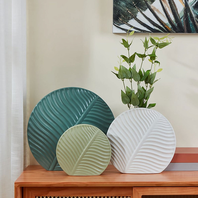 421011 Ваза декоративная TANABE, L335, B85, H310, керамика, зеленый в Санкт-Петербурге 421011 Ваза декоративная TANABE, L335, B85, H310, керамика, зеленый