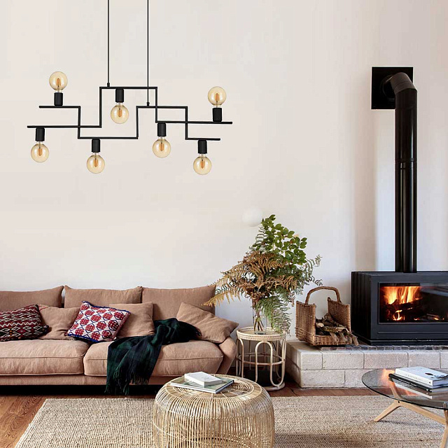 43365 Подвес FEMBARD, 7x60W (E27), L1005, B40, H1100, сталь, черный в Санкт-Петербурге 43365 Подвес FEMBARD, 7x60W (E27), L1005, B40, H1100, сталь, черный