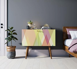 Комод на высоких ножках "Berber" малый принт 16 арт BB13/Print_16