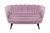 Дизайнерский двухместный диван Pearl Double Pink на черных ножках №0