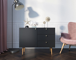 Комод "Berber" три ящика и дверка 33 принт арт BB34/Print_33