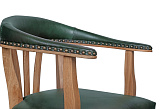 Мягкий стул с подлокотниками Tanner Green Leather №5