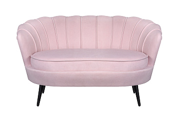 Диван ракушка Pearl Double Pink на черных ножках в Санкт-Петербурге