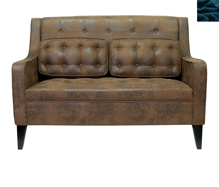 Прямой двухместный диван Hublon цвет синий