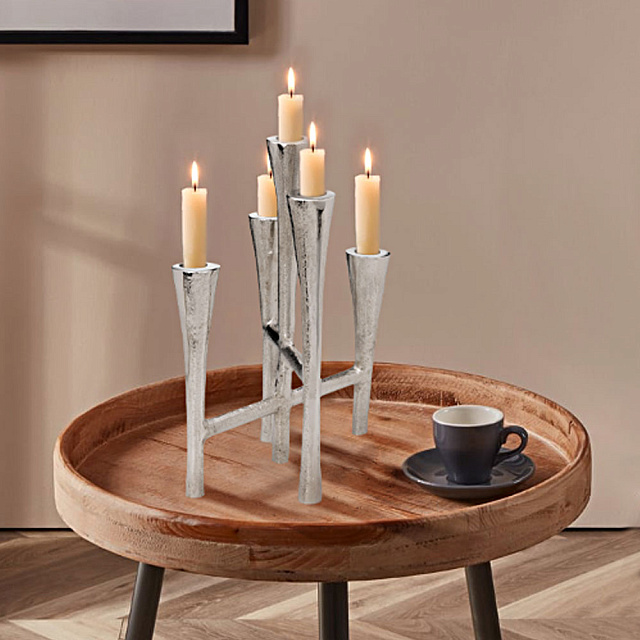 422246 Подсвечник JELLICOE, L235, B180, H290, алюминий, цвет никель в Санкт-Петербурге 422246 Подсвечник JELLICOE, L235, B180, H290, алюминий, цвет никель