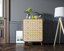 Высокий комод "Ellipse Print" с четырьмя ящиками принт 1 арт EL05/print_1