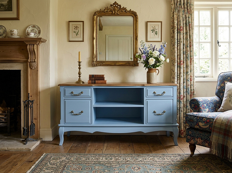 Комод под TV "Леонтина (Leontina)" в голубом цвете арт ST9328/5024