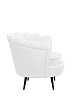 Низкое кресло ракушка Pearl White на черных ножках №2