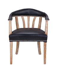 Мягкий стул с подлокотниками Tanner Black Leather в Санкт-Петербурге