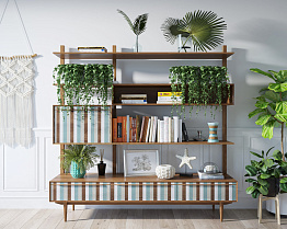 Стеллаж "Bruni print 1" с ящиками арт BR-20/print_1