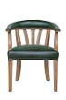 Мягкий стул с подлокотниками Tanner Green Leather №0