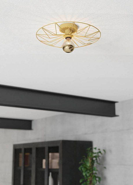 43443 Настенно-потолочный светильник CASTANUELO, 1Х40W, E27, H105, ?425, сталь, золотой