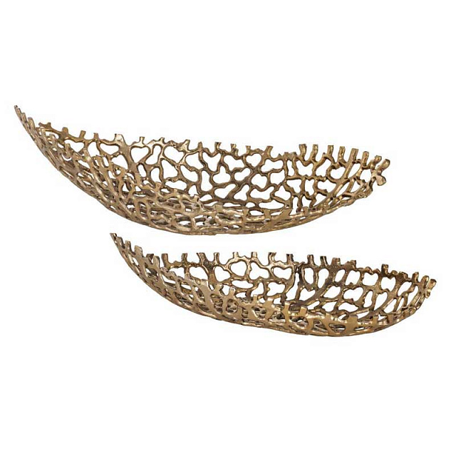 427087 Миска декоративная 2шт. KIMITSU, L610, B255, H130, алюминий, золотой в Санкт-Петербурге 427087 Миска декоративная 2шт. KIMITSU, L610, B255, H130, алюминий, золотой