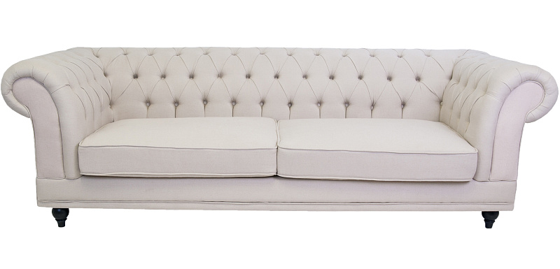 Трехместный мягкий диван арт-деко Neylan бежевый в Санкт-Петербурге Трехместный мягкий диван арт-деко Neylan бежевый