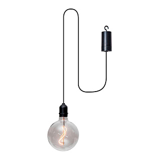 900208 Уличный потолочный светильник VIGNANELLO, LED 1X0,06W, IP44, H195, ?125, пластик, черный/пластик, черный полупрозрачный