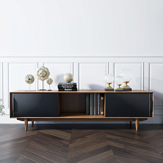 Консоль под TV в Скандинавском стиле "Бруни (Bruni) блэк" арт BR-22Black