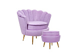 Кресло с пуфом ракушка Pearl Purple №1