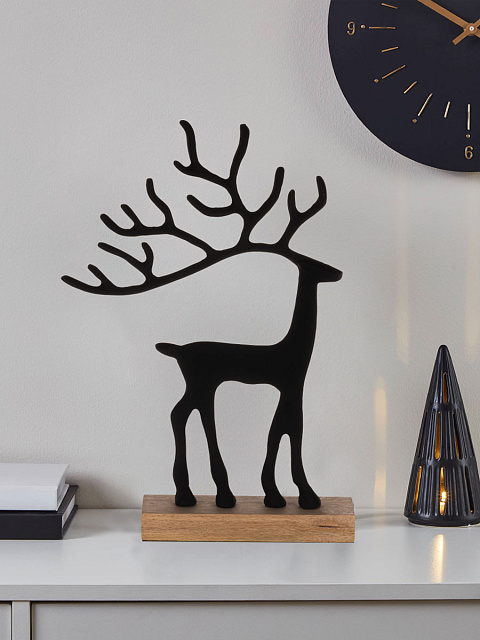 427121 Статуэтка Олень BALIGUIAN, L255, B60, H370, алюминий, дерево, черный, натуральный в Санкт-Петербурге 427121 Статуэтка Олень BALIGUIAN, L255, B60, H370, алюминий, дерево, черный, натуральный