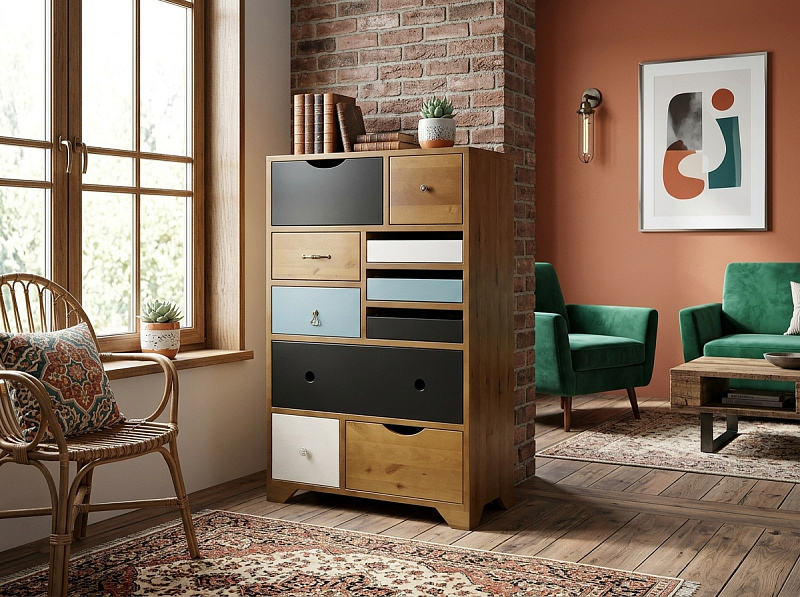 Комод универсальный «Акварель (Aquarelle)» 10 ящиков арт RE-14ETG/4