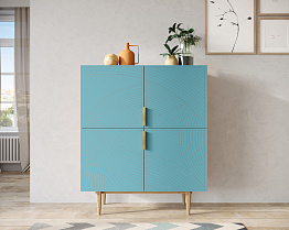 Большой комод с четырьмя дверками "Line" LN03/GR1/blue