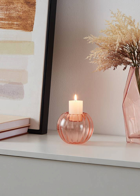 422286 Подсвечник BEZAMBY, H85, ?105, стекло, розовый в Санкт-Петербурге 422286 Подсвечник BEZAMBY, H85, ?105, стекло, розовый